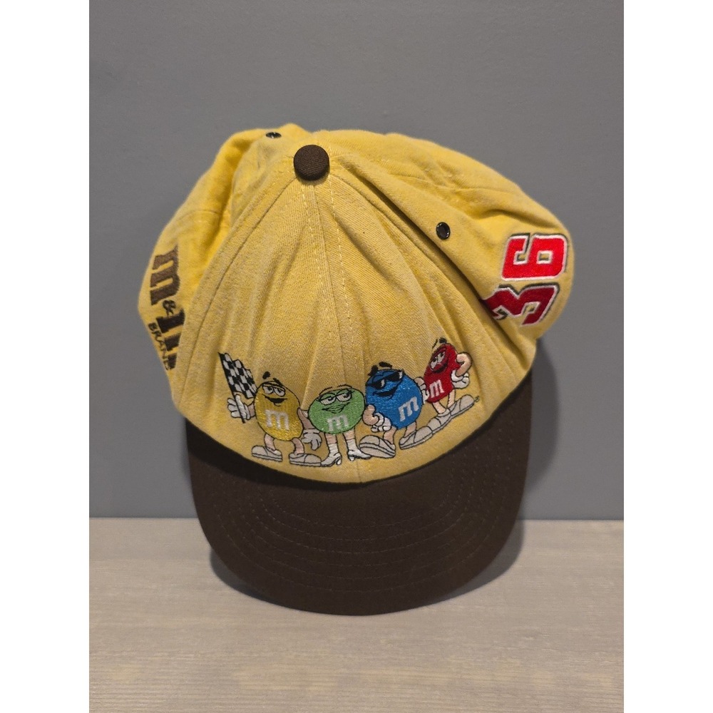 Vintage Ken Schrader #36 M&M's Racing Team Yellow NASCAR Hat Snap‎ Back